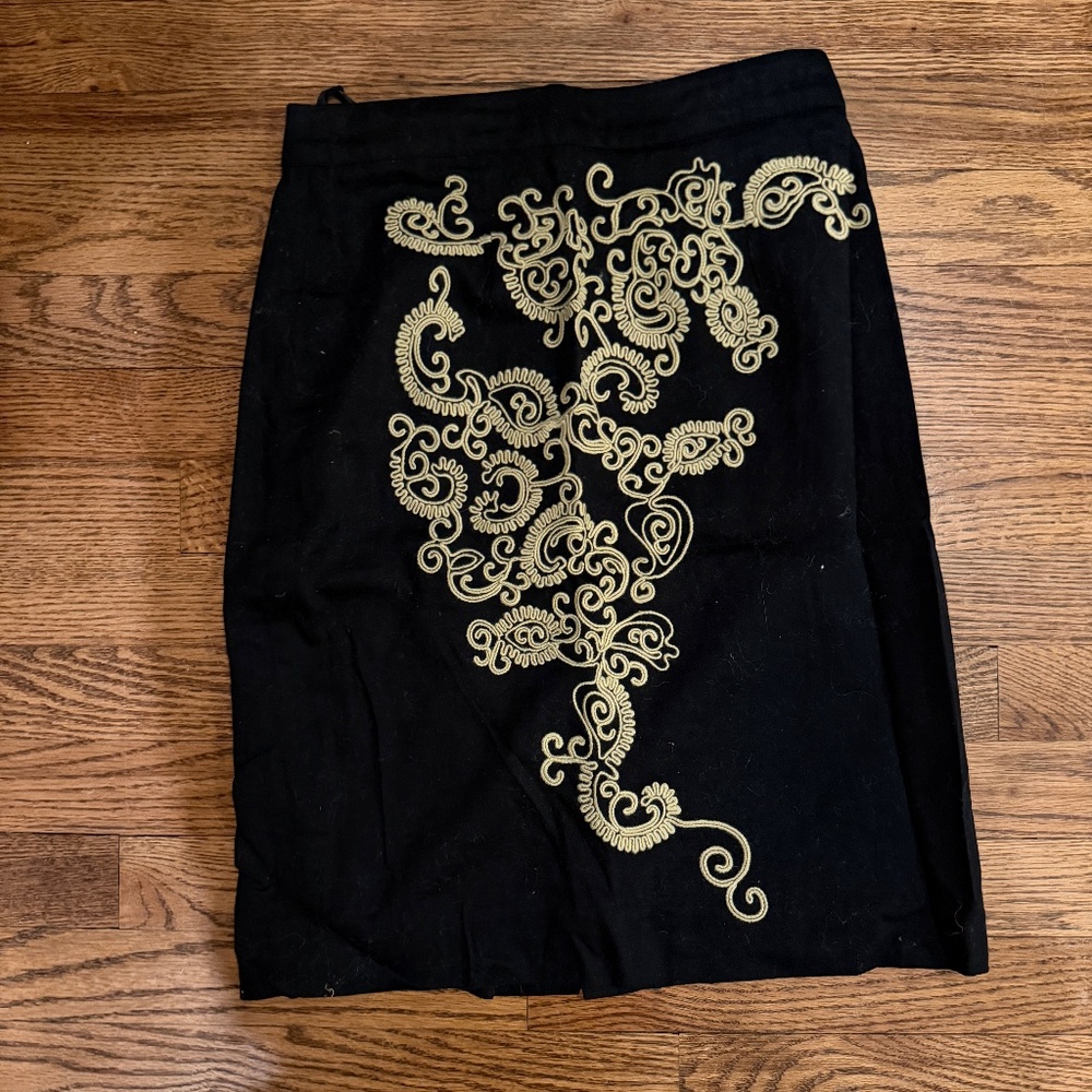Anthropologie/Floreat Black Pencil Skirt Size 2